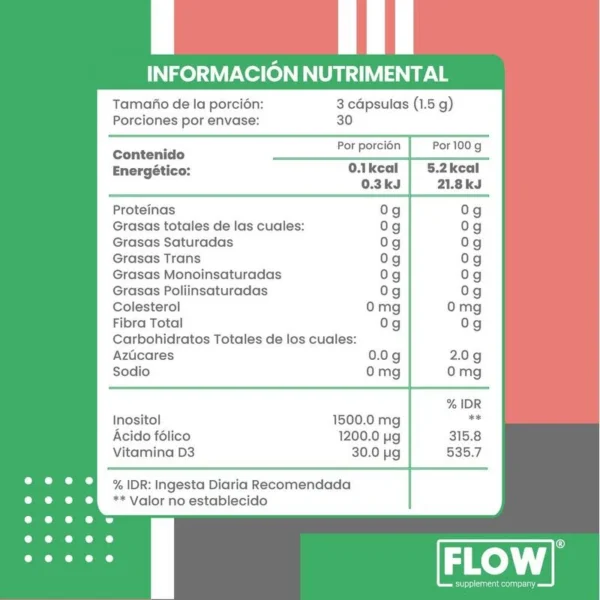 Myo Inositol 90 cápsulas 500 mg Flow - Image 2
