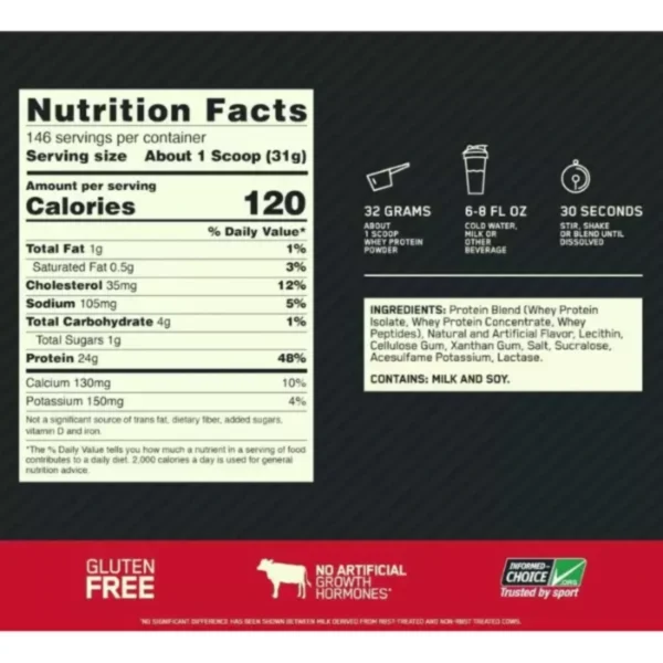 Optimum Nutrition Gold Standard 10lb - Image 2
