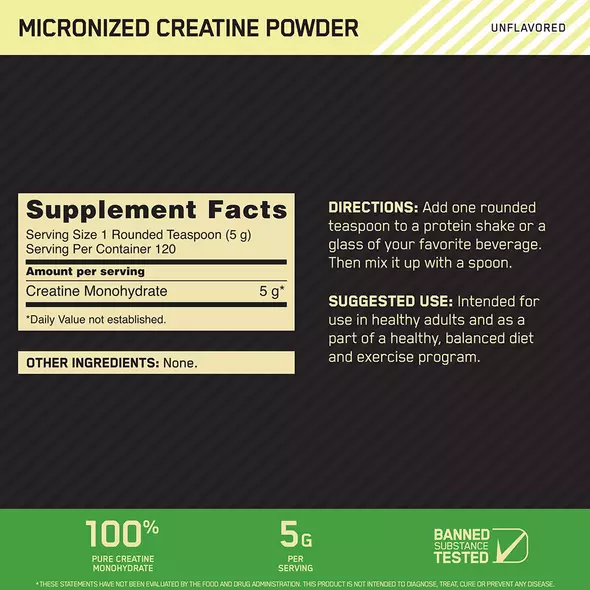Optimum Nutrition Creatine Powder 120 Serv - Image 2