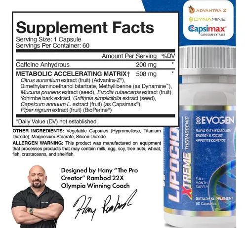 Evogen Lipocide Xtreme 60 cápsulas - Image 2